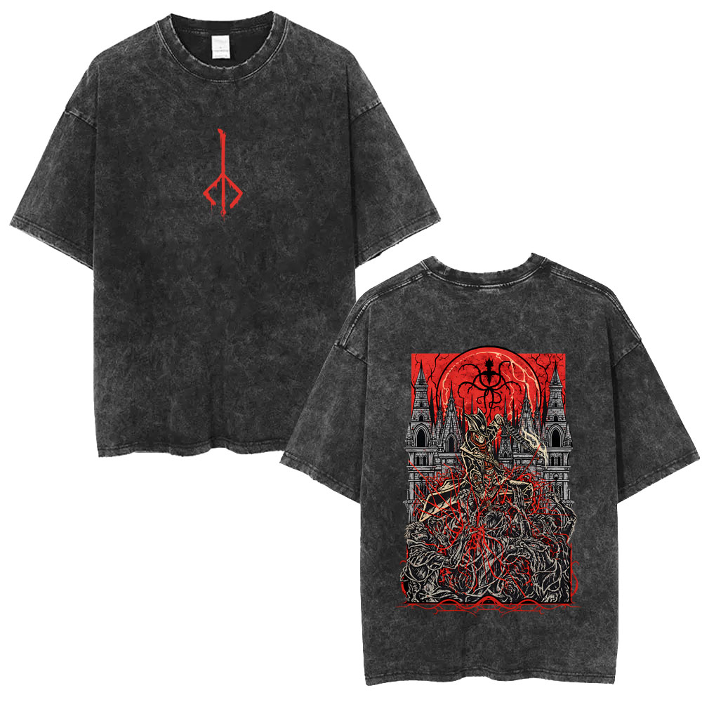 Retro Gaming T Shirts - Wymyślana Koszulka Vintage Gra Bloodborne Fear