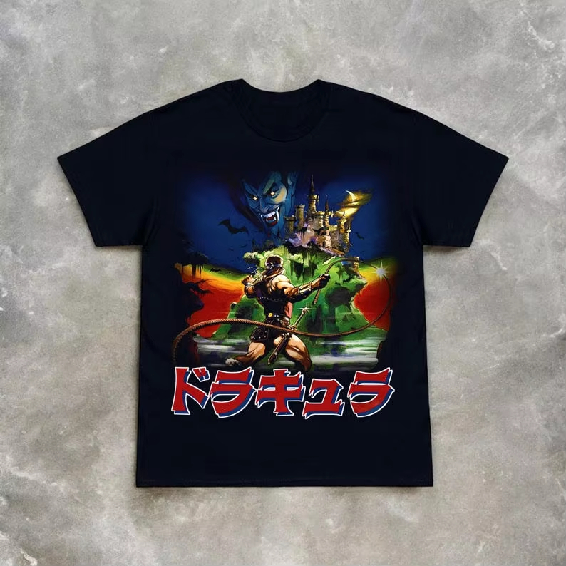 Retro Gaming T Shirts - Koszulka Castlevania NES Konami Lata 80.