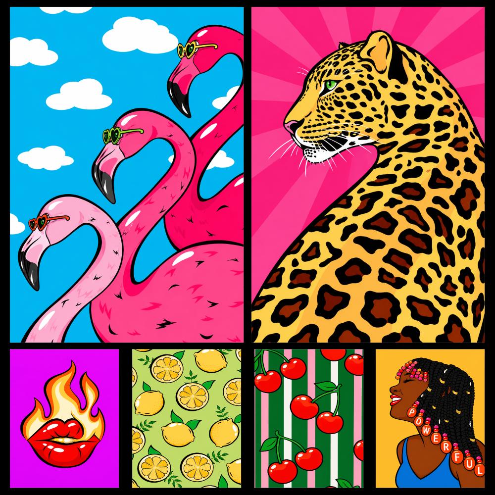 Retro Gaming Life - Kolorowy Retro Pop Art Tropikalny Glam
