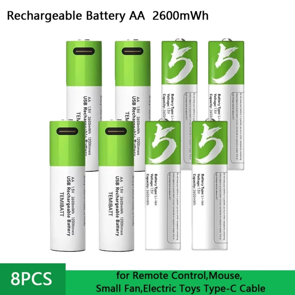 8 szt. Baterii AA 1.5V 2600mWh – Rechargeable Battery Aa recenzja i cena